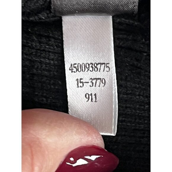 White House Black Market Womens Oversize S Black Side Button Asym Collar Sweater - Picture 6 of 8